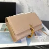 Womens Designer Clutch Alligator Classic Flap Bags With Tassel Gold Metal Chain Crossbody Shoulder Handbags Card Holder Outdoor Purse 24X15X6CM 60012-1