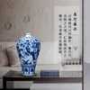 Vasen Jingdezhen Handbemalte antike blaue und weiße Yuan-Porzellanvase Xiao He Chasing The Hanshin Salondekoration