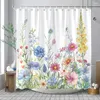 Shower Curtains Floral Curtain Flower Fabric Cloth For Rustic Vintage Bathroom Decor Bath Watercolor Chic Cosmos