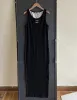 Designer dames casual jurken borduurwerk lange rokken mouwloze maxi -jurk met zijkant sleuf slanke fit vest lange rok tanktop
