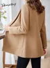 Kadınlar French Style Ofis Zarif Kadın Blazers Resmi Giyim İş Giysileri 2024 Ceket Uzun Kollu Moda