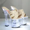 Sukienka Buty 17,5 cm klub nocny Luminous High Heels Crystal podeszwy LED LED Sandals Sandały Womenki Letnie Kaptuki wybiegu Pole Dance43gu H240321