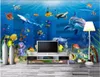 Sfondi Murale personalizzato 3d Carta da parati Sea World Bambini Immagine Living Room Decor Pittura Murales per pareti 3 D