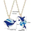 Pendentif Colliers Mignon Dessin Animé Baleine Bleue Collier En Métal Pour Femmes Belle Couple Sauvage Cadeau D'anniversaire DIY Bijoux Petite Amie