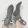 Calzini da donna 3D Elefante lavorato a maglia con motivo animale da pavimento unisex Divertente inverno
