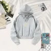 Women's Hoodies Long Sleeve Stylish Five Pointed Star Printed Cropped Sweatshirt For Daily Wear Office Vacation Street Travel