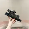 Sapatos de grife sandálias femininas novo estilo g slides designer mulheres ao ar livre denim azul sandália marrom com caixa preta marca famosa tory design salto baixo sandália plana