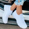 Sıradan ayakkabılar kadın spor ayakkabılar moda dantel platform 2024 yaz artı düz örgü kadın vulkanize zapatos mujer