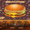 Wallpapers Aangepast formaat Burger Hond Snackbar Po Behang Fast Food Restaurant Industrieel Decor 3D Muurschildering Zelfklevend