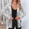 Women's Suits 2024 Small Suit Commuter Cardigan With Polo Collar Long Sleeves Sequin Style Casual And Versatile Coat For Women