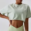 Yiyi Oversize Leisure Pull Over Running Crop Tops Dames Sneldrogend Zweetafvoerende Sport-T-shirts Gym