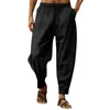 Calças masculinas oversize homens soltos harem outono chinês linho overweight sweatpants de alta qualidade casual marca calças masculinas