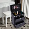 Storage Boxes 3-Tier Professional Rolling Makeup Train Case Cosmetic Trolley Organizer