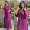 Vêtements ethniques Moyen-Orient Perles colorées Abaya Femmes musulmanes Robe longue à capuche Caftan Dubaï Turquie Islamique Ramadan Robe arabe Robe