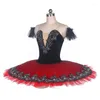 Abbigliamento da palco Ballerina Tutu di balletto per adulti Donna professionale Rosso Nero Cigno Gonna pancake Abito per bambina Costume da bambina