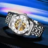 Wristwatches Trend Quality Stainless Steel Mechanical Watches Men Waterproof Hollow Luxury Clock Erkek Kol Satleri