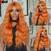 Wigs Long Cosplay Hair Orange Yellow Curly Wavy Synthetic Wig with Bangs for Women Party Halloween Costume Wig Natural Heat Resistant
