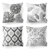 Pillow Gray Geometric Flower Leaf Linen Pillowcase Sofa Cover Home Decoration Can Be Customized For You 40x40 50x50 60x60 45x45