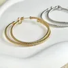 DY Gold Hook Twisted Wire Buckle Earrings in Sterling Silver with 14K Yellow Plated 240315