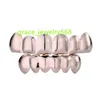 Hip Hop Grillz Gold Plated Set Plain 6 Teeth Top Bottom With Gold Rose Gold Silver And Black Grillz For Men Jewelry