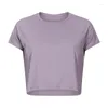 Chemises actives femmes Yoga haut ample Sport gymnase à manches courtes en cours d'exécution t-shirt séchage rapide Fitness t-shirts jure femme vêtements