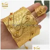 Armreif Aniid Indischer 24K vergoldeter Armreif mit Ring für Frauen Afrikanischer Arabischer Charme Goldfarbe Armband Schmuck Dubai Nigerian Geschenk Tropfen D DHT2P