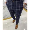 Pantaloni da uomo stile business casual completo moda righe slim fit ufficio lavoro uomo tendenza matita abbigliamento maschile