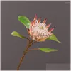 Dekoracyjne kwiaty Wciągy sztuczny jedwabny jedwabny król Protea DIY Kwiatowy aranżacja Fałszywe cesarz kwiat Vintage Home Party We Dh2ww