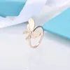 Tiffancy Ring Butterfly Ring Design：理想的なカップルのホリデーギフト、パーソナライズされたスタイル、18Kステンレス鋼で作られた