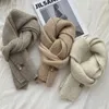 Scarves 2024 Spring And Winter Wool Small Scarf Knitted Solid Color Couple Korean Style Thickened Warm All-match