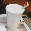 Tasses Tasse en céramique créative Douze Constellations Tasse avec couvercle Couple Cadeau d'eau