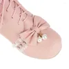 Boots Pxelena اليابانية JK حلوة لوليتا الأميرة تأثيري الكاحل الكاحل الفراشة-عقدة اللؤلؤ
