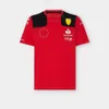 メンズTシャツ2024 F1新しいレーシングユニフォームスペインチームSAINZ NO. 55ラウンドネックTシャツ高品質のカスタマイズ可能な名前番号