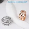 2024 Designer Luxury Brand Jewelry Band Rings Non Fading Head and Tail Diamond Snake Bone Ring