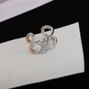 New Design shiny Lucky letter Volt One Ring Idylle Blossom Paved Rings 3 Golds And Diamonds Designer Jewelry R0029