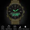 Wwoor Top Luxury Original Sports Wrist Watch for Men Quartz Steel Waterproof Dual Display Militärklockor Relogio Masculino 240305