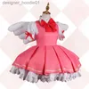 cosplay Costumi anime Card Captor Sakura Gioco di ruolo Lets Go Girl Pink Lolita Dress JP Anime COS Costume Donna Carnevale Gioco di ruolo PartyC24320