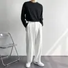 Pantaloni da uomo estivi bianchi solidi gamba larga tuta moda casual Y2k pantaloni maschili larghi stile coreano abbigliamento