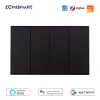 Kontrola Zemismart US AU Zigbee Smart Wall Light Switch 1 2 3 4 Gangi Czarny przerwanie z neutralną Alexa Google Home Tuya SmartThings