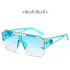 Gafas de sol 2024 Luxury Big Square Mujeres Diseñador de marca Retro Blue Sun Gafas para tonos negros de gran tamaño femenino Oculos UV400