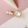 14G Double Round Cubic Zirconia Oreille 4 Crystal CZS Belly Button Rings 316L Steel Belly Piercing Woman Body SMYELLT 240228