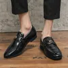 Dress Shoes European Station Fashion Lefu Men Round Toe Metal Buckle One Step Casual Outdoor Driving Size 38-47 Shoe