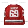 Nya ishockeytröja Letterkenny Irish 69 Shoresy Sybroderi utomhus sportkläder tröjor högkvalitativa röda vit 2023 ny het försäljning
