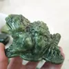 Decorative Figurines Wholesale Natural Green Jade Gold Toad Carvings Rock Crystal Figurine For Decoration