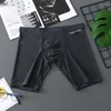 Cuecas masculinas perna longa boxer shorts calcinha malha respirável u bolsa ginásio hombre boxershorts boxers roupa interior