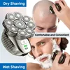 4D Head Shavers للرجال الصلعاء الذين تمت ترقيتهم 9 رؤوس عائمة 6 في 1 قابلة لإعادة الشحن ماء مبلل رطب الصلع الجاف الجاف للحلاقاء للرجال 240313