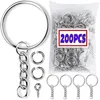 Nyckelringar 50/100st Metal Blank Keyring Keychain Split Rings Diy KeyFob Key Ring Hummer Clasp Pendant Chains Spuckles Rostfritt stål