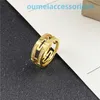 2024 Designer Luxe Merk Sieraden Band Ringen Plated Mijin Nieuwe Holle Paperclip Ring Diamant Ingelegd Vrouwelijke Rose Gold Sky Star Wijsvinger Netto