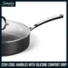 Cookware Sets 10-Piece Pots And Pans Set Nonstick Kitchen With Stay-Cool Stainless Steel Handles Black
