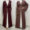 Roupas étnicas Muçulmanas Islâmicas Macias Burqas Aconchegantes com Cinto Árabe Robe Mulheres Moda Strass Ornamento Cardigan Vestido Abaya